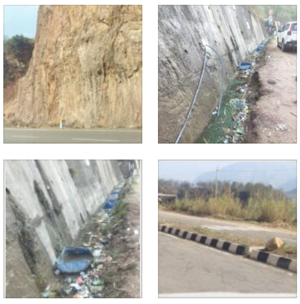 NHAI के राष्ट्रीय राजमार्ग 1033 किरतपुर – नेरचौक तक ड्रेनेज व्यवस्था खराब, ग्रीन पट्टी के पौधे सूखे, 90 डिग्री पहाड़ों की कटिंग विकास मॉडल सवालों के घेरे में